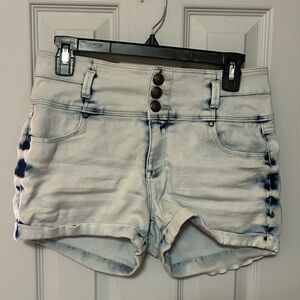 Rue21 Blue and White Tie-Dye Jean Shorts